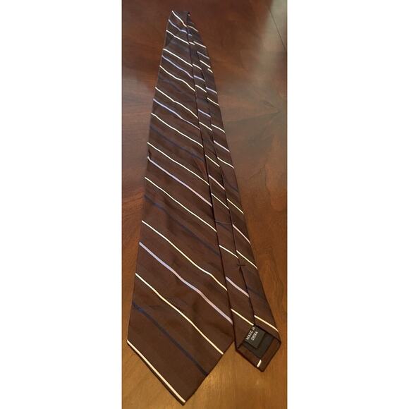 Michael Michael Kors Brown Blue 100% Silk Men’s Neck Tie Made In China - Picture 3 of 9